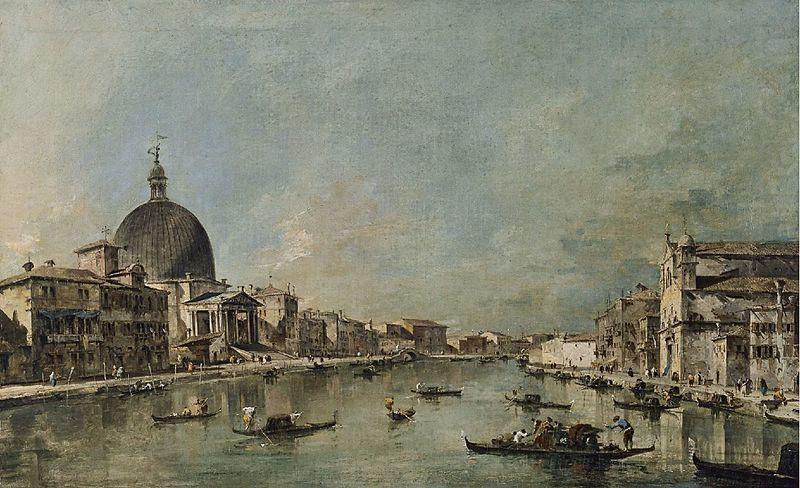 El Gran Canal con San Simeone Piccolo y Santa Luca, Francesco Guardi